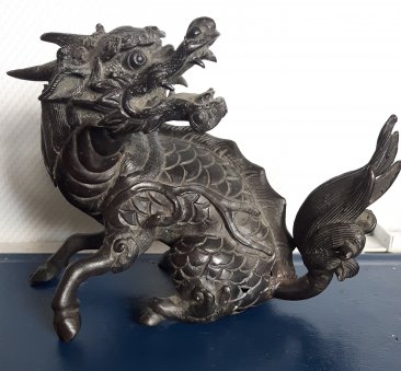 #1858  Rare 17th Century Chinese Bronze Qilin Paperweight, circa 1644 - 1661, *Price on Request*