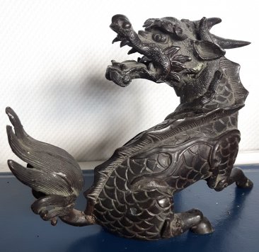 #1858  Rare 17th Century Chinese Bronze Qilin Paperweight, circa 1644 - 1661, *Price on Request*