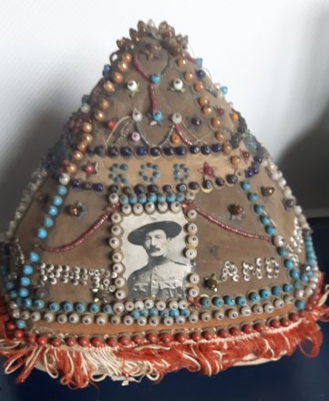 #1837 Rare Boer War Pyramid Shaped Pincushion, circa 1899-1902