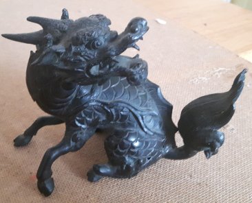 #1858  Rare 17th Century Chinese Bronze Qilin Paperweight, circa 1644 - 1661, *Price on Request*