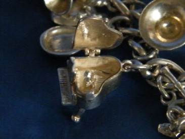 #0820 Silver Charm Bracelet - Music Themed - 24 Charms - circa 1965 **SOLD**