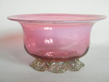 #1676  Victorian  Vaseline Glass Bowl, circa 1880 - 1900