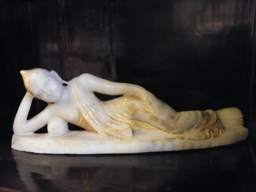 #1668  Large Marble Burmese Reclining Buddha, 19th Century