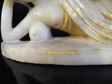 #1668  Large Marble Burmese Reclining Buddha, 19th Century