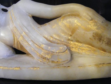 #1668  Large Marble Burmese Reclining Buddha, 19th Century