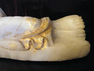 #1668  Large Marble Burmese Reclining Buddha, 19th Century