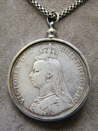 #1677   Silver 1889 Queen Victoria Crown Pendant **SOLD**   May 2018