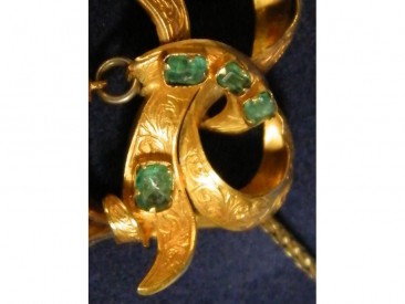 #1081 Victorian Gold and Emerald Pendant on Gold Chain, circa 1860 **SOLD** through our Liverpool shop December 2016