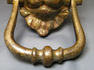 #1698Large  Antique Gilt Brass Lion Door Knocker, 19th Century **Sold** 2023