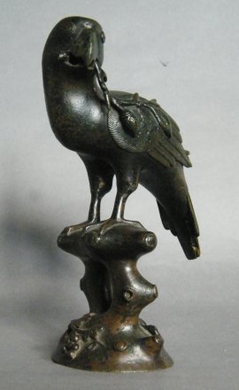 #1818  Very Rare Early 17th Century Chinese Bronze Parrot Incense Burner,   **Sold** to Taiwan July 2022