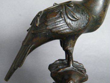 #1818  Very Rare Early 17th Century Chinese Bronze Parrot Incense Burner,   **Sold** to Taiwan July 2022