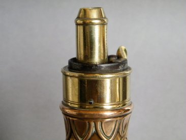 #1738  Victorian Copper & Brass Powder Flask, circa 1840 - 1860