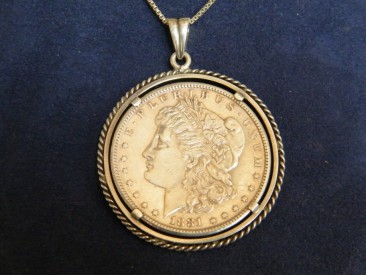 #1071 .900 Silver 1881 "Morgan" Dollar Pendant from the U.S.A. **SOLD**