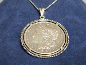 #1071 .900 Silver 1881 "Morgan" Dollar Pendant from the U.S.A. **SOLD**