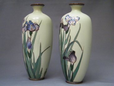 #1767  Pair of Cloisonne Enamel Vases  from Japan, Meiji Period (1868-1911)  **Sold** May 2019