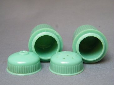 #1784 Green Plastic Salt and Pepper, probably Beetleware 1940s