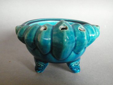 #1616  Rare 18th Century Turquoise Glazed Bat Form Censer -  Price on Request 售价待询