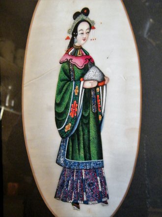 #1779 Framed Chinese Export Portrait of a Lady from Guangdong Province - 19th Century **On Hold - Sale Pending**