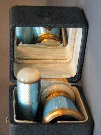 #1780  Pale Blue Guilloché Enamelled Opera Lorgnette Binoculars retailed by Asprey,  London circa 1900 **SOLD** August 2021