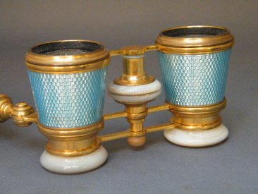 #1780  Pale Blue Guilloché Enamelled Opera Lorgnette Binoculars retailed by Asprey,  London circa 1900 **SOLD** August 2021