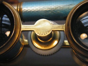 #1780  Pale Blue Guilloché Enamelled Opera Lorgnette Binoculars retailed by Asprey,  London circa 1900 **SOLD** August 2021