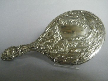 #0902 Art Nouveau Ladies Hand Mirror, circa 1890-1910 **SOLD**