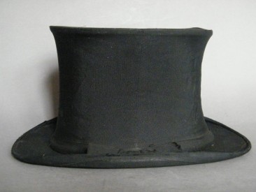 #1166 Victorian Black Silk Collapsible Top Hat (Opera Hat), circa 1890s **SOLD**