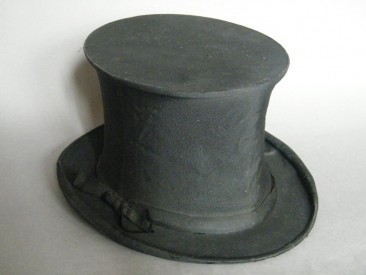 #1166 Victorian Black Silk Collapsible Top Hat (Opera Hat), circa 1890s **SOLD**