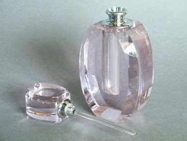 #0388 Art Deco Style Pink Crystal Scent Bottle **SOLD**