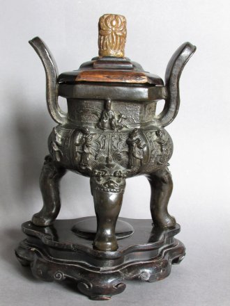 #1754  Rare Chinese Ming Dynasty Bronze "Immortals" Censer  (1368-1644) **Price on Request**