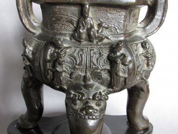 #1754  Rare Chinese Ming Dynasty Bronze "Immortals" Censer  (1368-1644) **Price on Request**