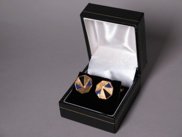 #1640  Gents Art Deco Cuff Links, circa 1930s