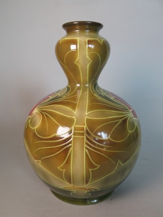 #1293  Tube Lined Secessionist Style Art Nouveau Vase by Royal Bonn, Germany circa 1904 **SOLD** Summer 2017