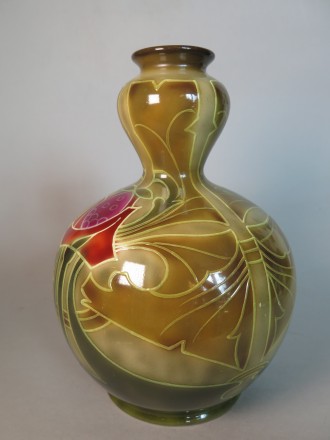 #1293  Tube Lined Secessionist Style Art Nouveau Vase by Royal Bonn, Germany circa 1904 **SOLD** Summer 2017