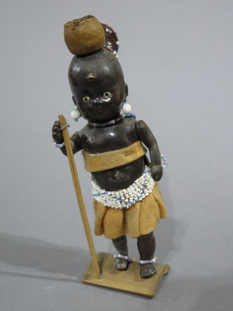 #1609  "Zulu Girl" Plastic Doll from South Africa, circa 1950s - 1960s  **Sold** December 2018