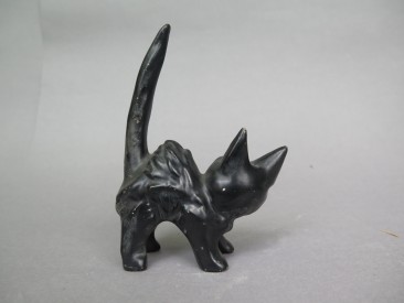 #1611  Art Deco pottery Black Cat, circa 1920s - 1930s   **Sold**  2018