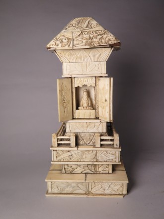 #1507    Japanese Carved Ivory Kannon Shrine , circa 1868 - 1911  **SOLD** to U.K.  February 2017