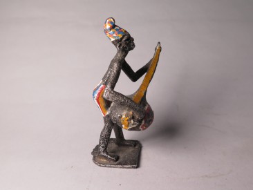 #1509 Early or Mid 20th Century West African Cast Aluminium Figure of a Masquerade Musician, circa 1920 - 1960 **SOLD** December 2017