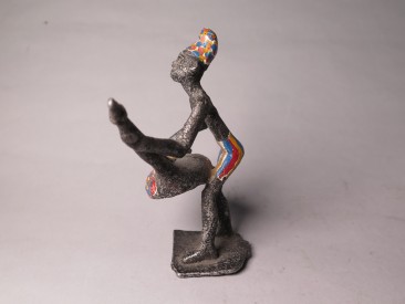 #1509 Early or Mid 20th Century West African Cast Aluminium Figure of a Masquerade Musician, circa 1920 - 1960 **SOLD** December 2017