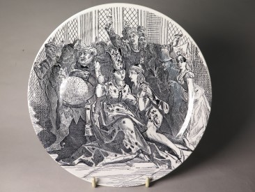 #1516  Creil Montereau Satirical Plate from France (1876-1884)