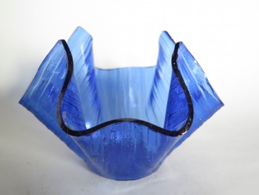 #1538   Chance Brothers Glass 'Cotswold' Handkerchief Vase, circa 1965