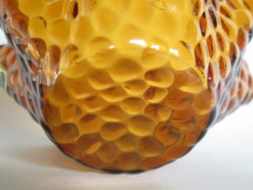 #1547  Chance Brothers Glass 'Hammered' Handkerchief Vase, circa 1965