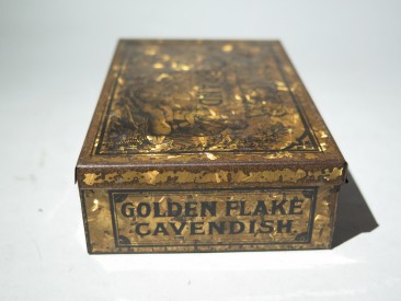 #1000  Pioneer Brand (Liverpool) Golden Flake Tobacco Tin, circa 1890-1910  **SOLD**  September 2017