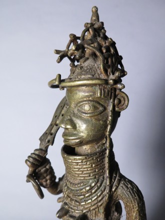 #1542  Benin Bronze Guardian Figure from Nigeria, circa 1920-1960  **SOLD** July 2018