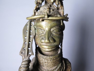 #1542  Benin Bronze Guardian Figure from Nigeria, circa 1920-1960  **SOLD** July 2018