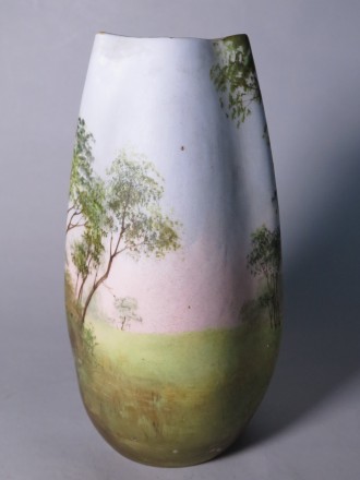 #1557  Art Nouveau Delphin Massier Vallauris Vase, circa 1900    **SOLD** July 2017