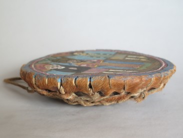 #1559  Painted Ethiopian Hand Drum, circa 1930 - 1960