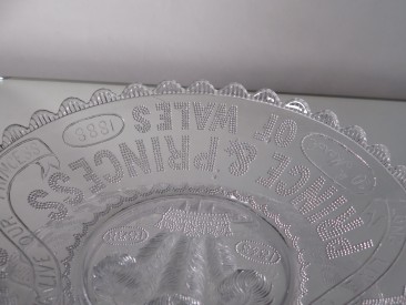 #1581  Antique Royal Commemorative Glass Bowl - Silver Wedding Prince & Princess Wales March 10th 1888  **SOLD** 2017