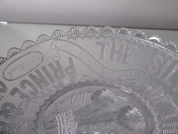 #1581  Antique Royal Commemorative Glass Bowl - Silver Wedding Prince & Princess Wales March 10th 1888  **SOLD** 2017