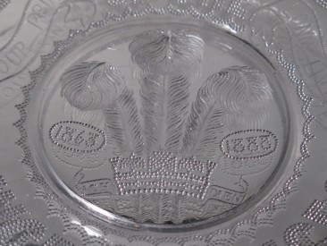 #1581  Antique Royal Commemorative Glass Bowl - Silver Wedding Prince & Princess Wales March 10th 1888  **SOLD** 2017